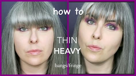 how to thin bangs out|how to fix flat bangs.